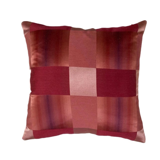 This beautiful Beacon Hill silk blend fabric, has gorgeous shades of burgundy, raspberry and brick. Custom made, the large...