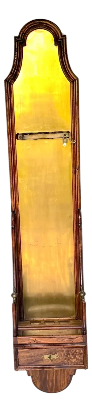 Italian Rustic Neoclassical Hanging Rifle Cabinet Fruitwood and Brass, C. 1950s