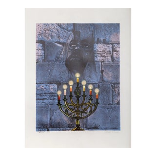 Menorah, Sandu Liberman Lithograph, Signed in Pencil For Sale
