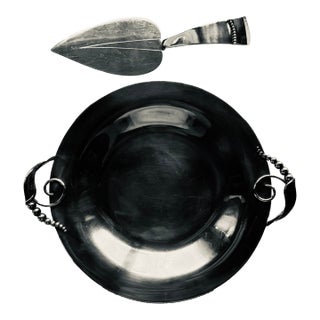 Vintage Danish Modern Royal Arden Hickman for Three Crowns Silver Plate Cheese Server & Tray For Sale