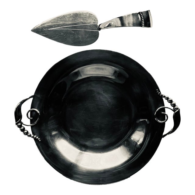Vintage Danish Modern Royal Arden Hickman for Three Crowns Silver Plate Cheese Server & Tray For Sale