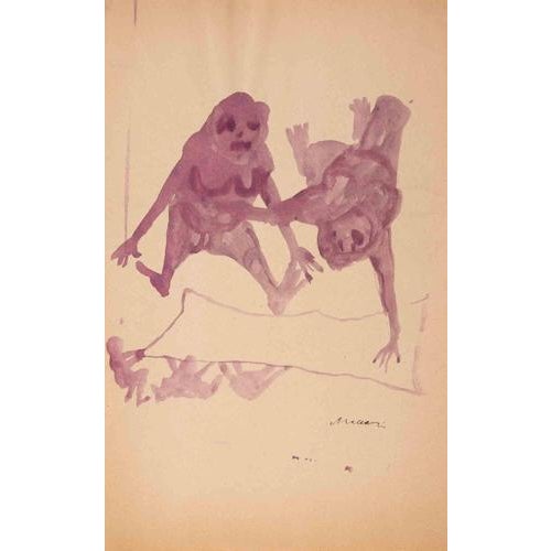 Watercolor drawing on paper realized by Mino Maccari in 1940 ca. Hand signed lower right. Very good condition. This piece...
