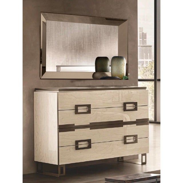 Contemporary Casa Milano Poesia Upholstered 6-Piece Italian King Bedroom Set With Led Bed For Sale - Image 3 of 9