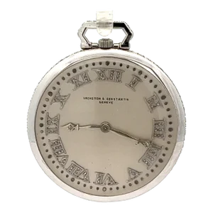 Vintage Vacheron Constantin Geneve Platinum Pocket Watch With Diamonds