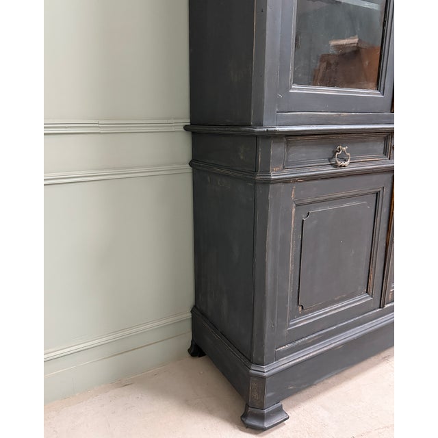 Wood Louis-Philippe Sideboard in Glass and Wood For Sale - Image 7 of 17