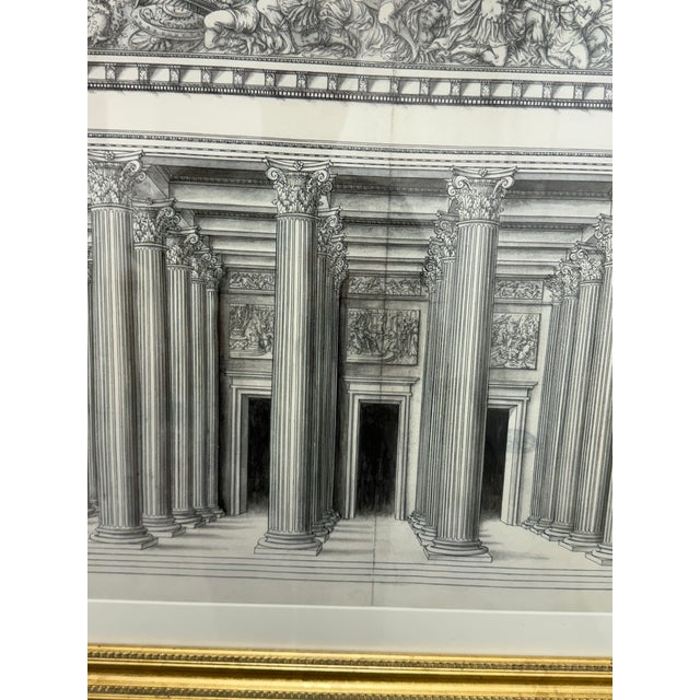 Design Plus Gallery presents a Framed Architectural Print of the Façade of the Madeleine, Paris. This detailed print...