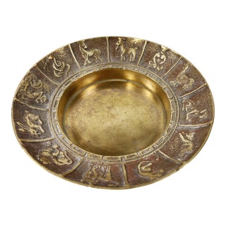 Brass Chinese Zodiac Catchall Trinket Dish For Sale