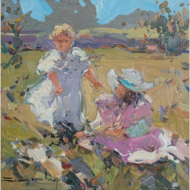 1980s Impressionist Coastal & Countryside, Oil on Board Paintings, Set of 2 For Sale - Image 5 of 11