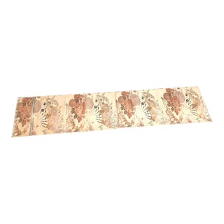 1920s Asian Silk Embroidered Textile Panel / Table Runner with Cranes For Sale