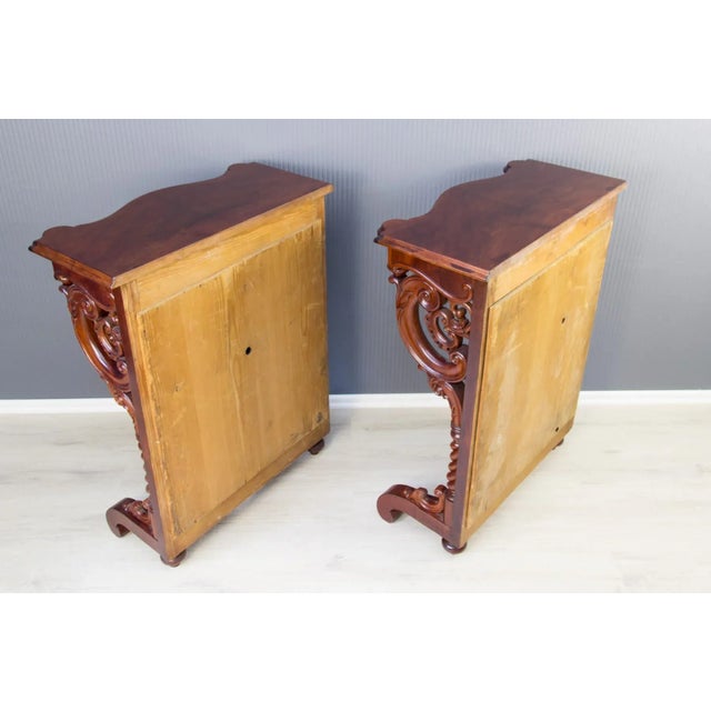 Antique Walnut Wall Console Tables, Set of 2 For Sale - Image 10 of 18