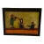 A Miniature Framed Naive Folk Art Painting From France Depicting Three Figures For Sale