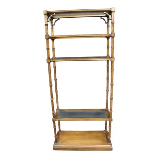Regency Style Faux Bamboo Maple Etagere For Sale