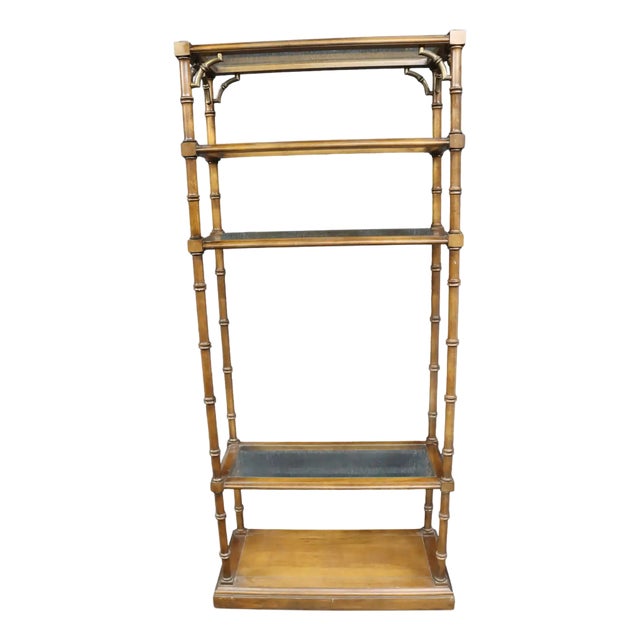 Regency Style Faux Bamboo Maple Etagere For Sale