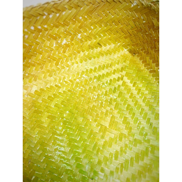 1920s Art Deco Japanese Floral Hand Painted Woven Rattan Basket For Sale In Atlanta - Image 6 of 9