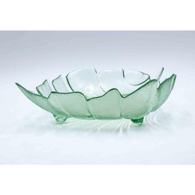 Vintage Glass Leaf Shaped Bowl, Italy, 1970s For Sale - Image 6 of 7