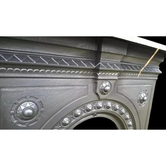 Metal Victorian Cast Iron Arched Combination Fireplace, 1880 For Sale - Image 7 of 13