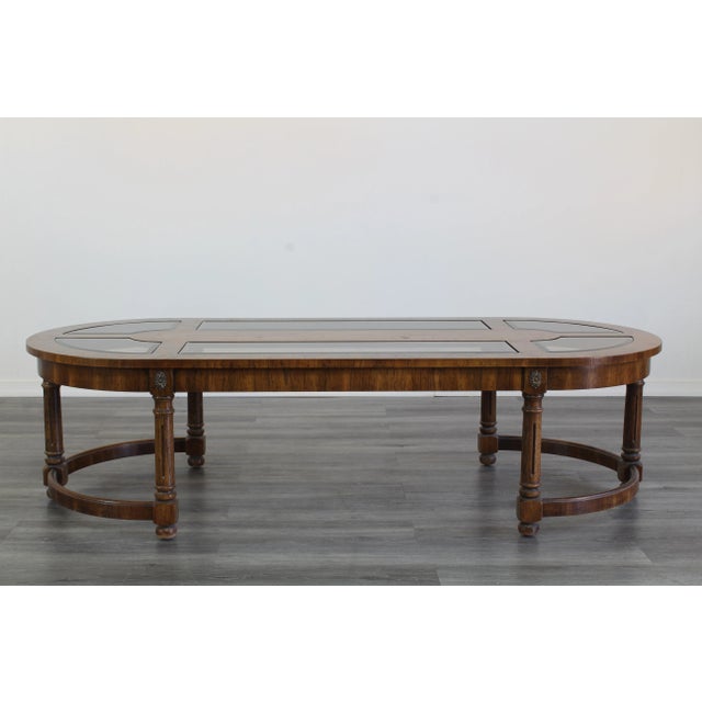 Wood Mid Century Walnut Oval Shaped Coffee Table For Sale - Image 7 of 8