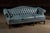 Traditional Vintage Tufted Leather Chesterfield Sofa in Blue For Sale - Image 3 of 16