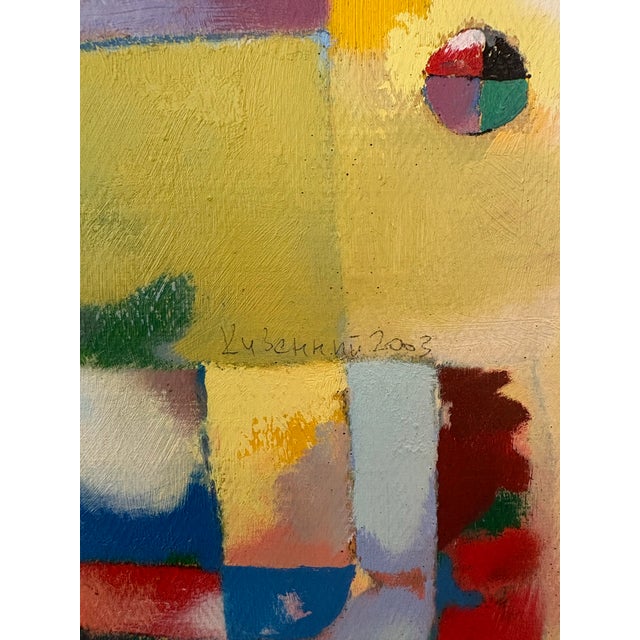 Textile Modernist Original Painting “Still Life With Bottle & Flower”, Signed “Likhovid,” 2003 For Sale - Image 7 of 9