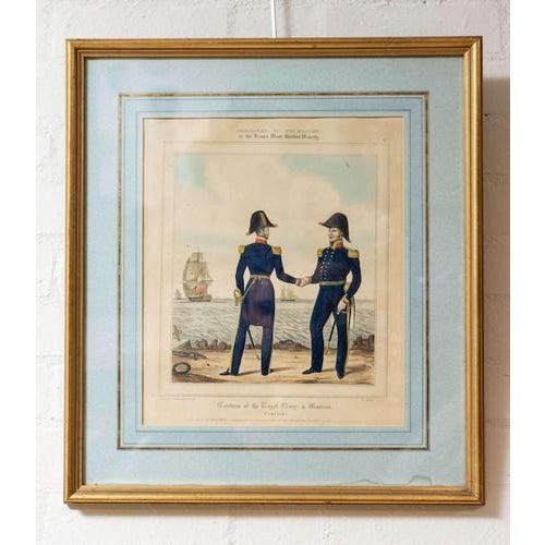 Naval Captains, Plate 5, 19th Century, Coloured Print, Framed For Sale - Image 10 of 10