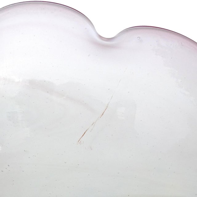 Murano Vintage Red Orange Yellow Silver Flecks Green Italian Art Glass Seashell Centerpiece Bowl For Sale - Image 9 of 10