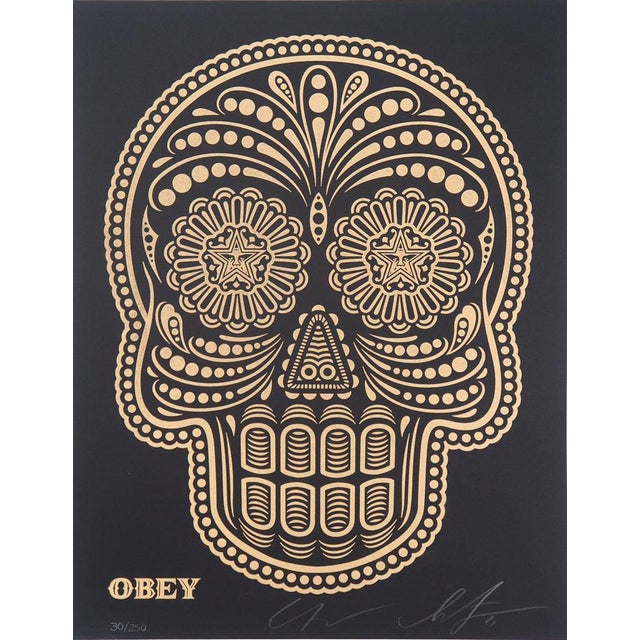 Shepard Fairey, aka Obey Giant (1970), and Ernesto Yerena (1987) Day of the Dead Calavera Original color letterpress...