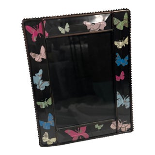 Glass Butterfly Picture Frame - 5x7 For Sale