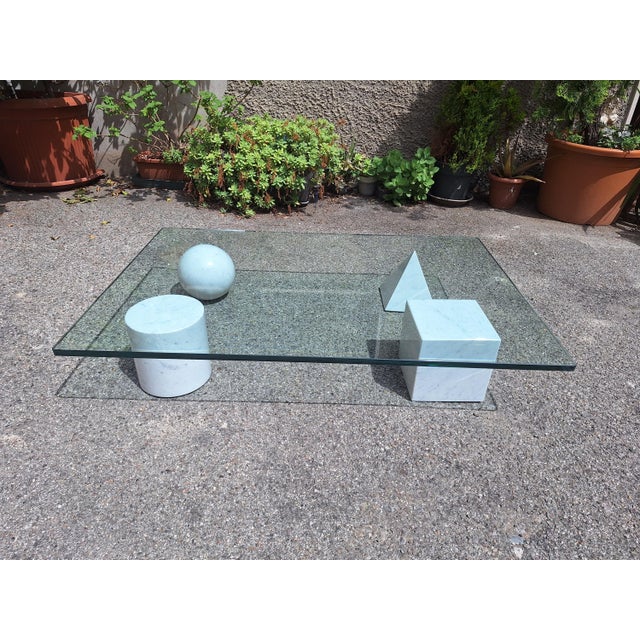 Metafora Coffee Table in White Carrara Marble by Massimo and Lella Vignelli for Casigliani, 1980s, in Very Good...