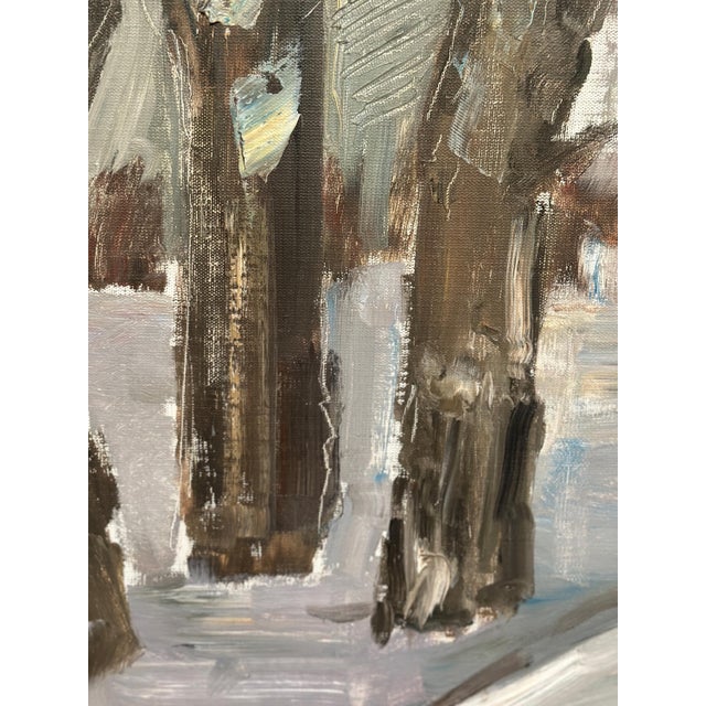 Winter Forest, 1950s, Oil Painting on Canvas, Framed For Sale - Image 9 of 15