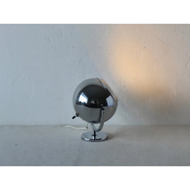 Vintage Mid-Century Modern Robert Sonneman Style Chrome Eyeball Table Lamp For Sale - Image 12 of 12