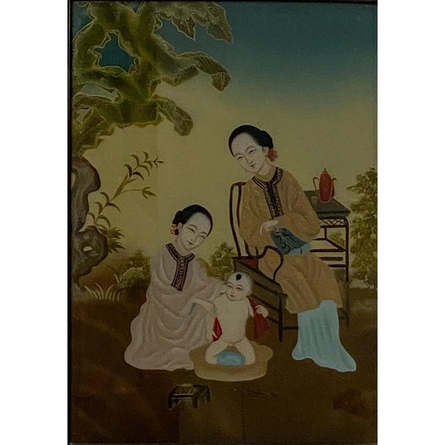 Chinese Reverse Glass Painting, China Republic Period For Sale - Image 3 of 8