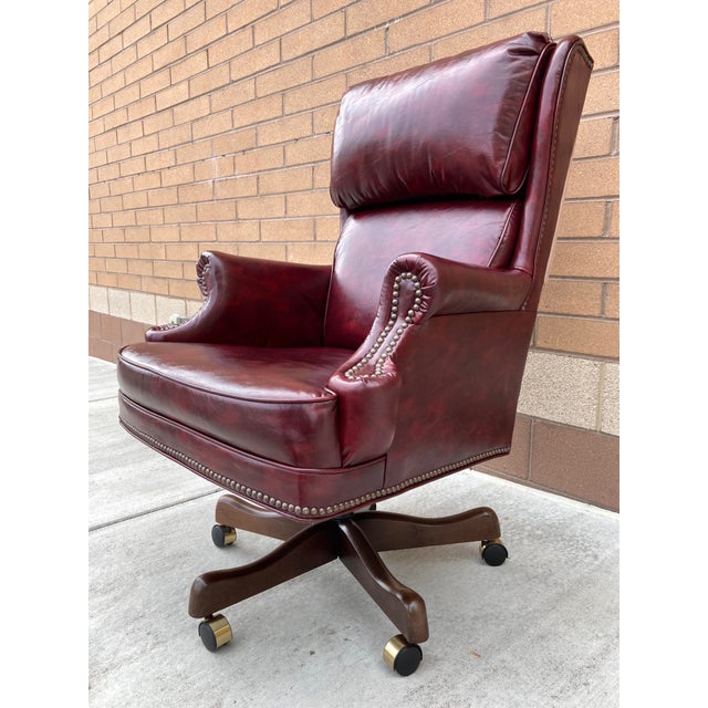 Vintage Hancock and Moore Randolph SwivelTilt Leather Executive Chair