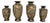 Antique Japanese Satsuma Vase Set, 1900, Set of 4 For Sale