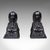 This is a pair of antique figural fireplace chenets. A French, cast iron fire wood hearth rest, dating to the Great...