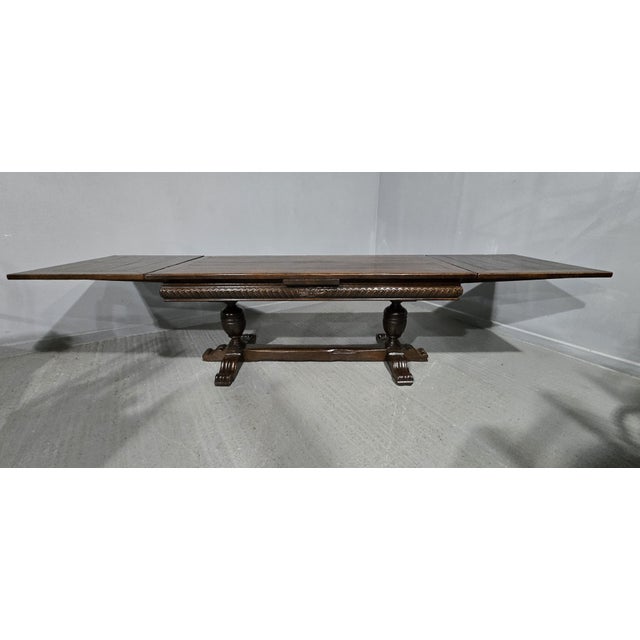 Large Elizabethan Oak Refectory Dining Table, 1900s For Sale - Image 9 of 18