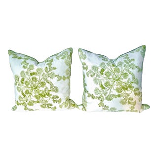Pair of Vintage Dandelion Print Pillows For Sale