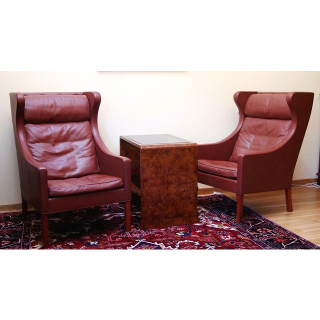 Set of Wingback Chairs in Leather by Børge Mogensen, 1964 For Sale - Image 3 of 3
