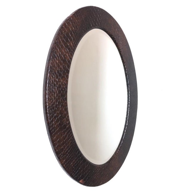 Vintage Oval Mirror, Italy, 1960s For Sale - Image 6 of 7