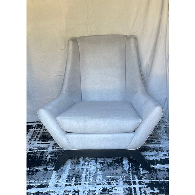 Mid-Century Modern Authentic Precedent "Jasper" High-Back Accent Chair For Sale - Image 3 of 5