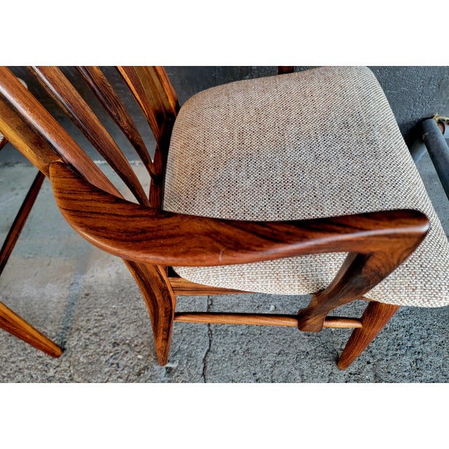 Auburn Eva Rosewood Dining Chairs by Niels Koefoed for Koefoeds Hornslet, Denmark - Set 4 For Sale - Image 8 of 17