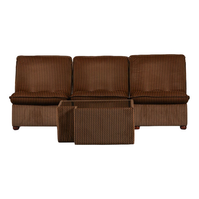 Vintage Modular Sofa and Table Set, Italy, 1970s, Set of 3 For Sale