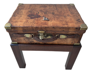 Early 20th Century John Rigby & Co Leather Cartridge Magazine on a Stand