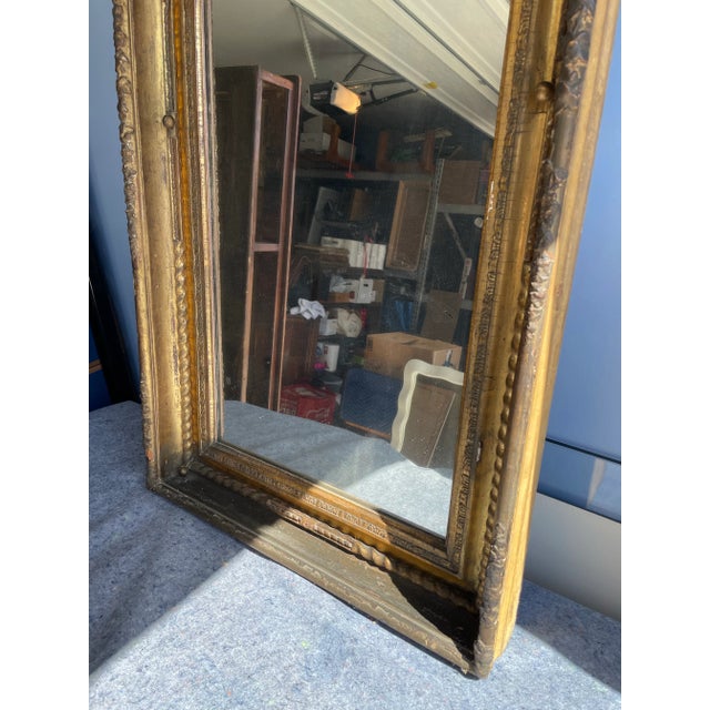 19th Century Antique Gilt Wood Pier Mirror – Ornate Gold Leaf Frame With Original Glass For Sale - Image 4 of 10