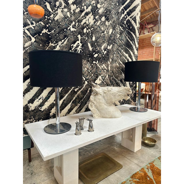 Pair of 2 Italian 50's Steel Table Lamps For Sale - Image 11 of 12