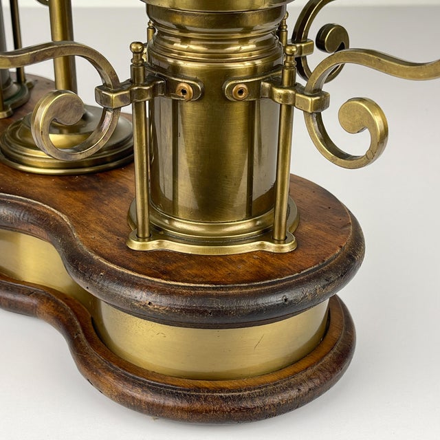 Vintage Wooden and Brass Table Lamp by Qvist & co, Sweden, 1970s For Sale - Image 9 of 18