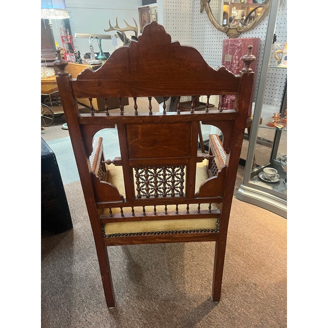 Early 20th Century Antique Circa 1900 Syrian Inlaid Arabesque Sofa and Chair Set For Sale - Image 5 of 16