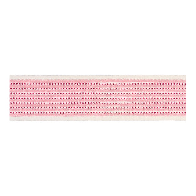 SAMPLE - Schumacher x Molly Mahon Stripe & Dot Hand Block Trim In Pink For Sale