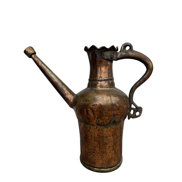 1900 - 1909 Antique Turkish Copper Pitcher For Sale - Image 5 of 14