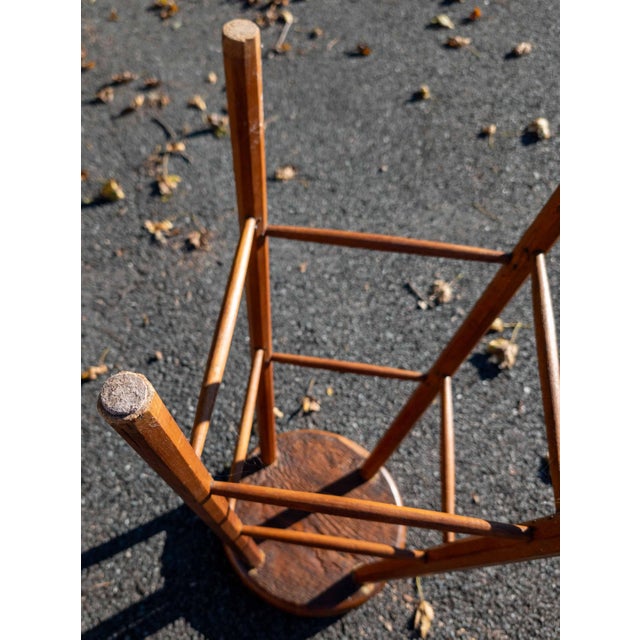 19th Century American Windsor Style Tall Stool or Pedestal Stand For Sale - Image 14 of 15