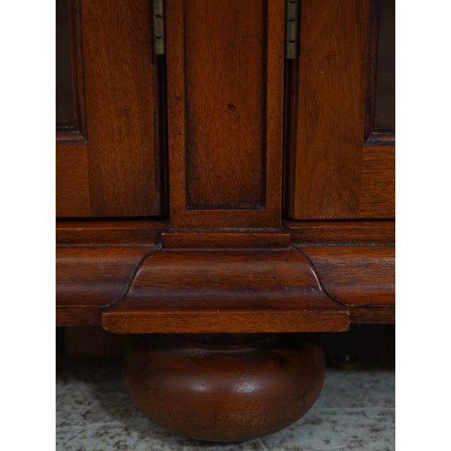 Vintage Large Georgian Style Walnut Bookcase Display Cabinet For Sale - Image 13 of 18